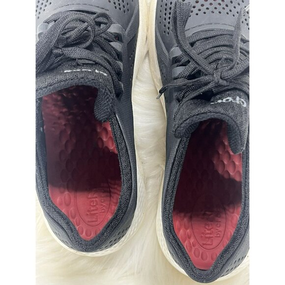 CROCS Pacer LiteRide Black Lace Up Tennis Shoe Women Size 9 - Picture 8 of 10